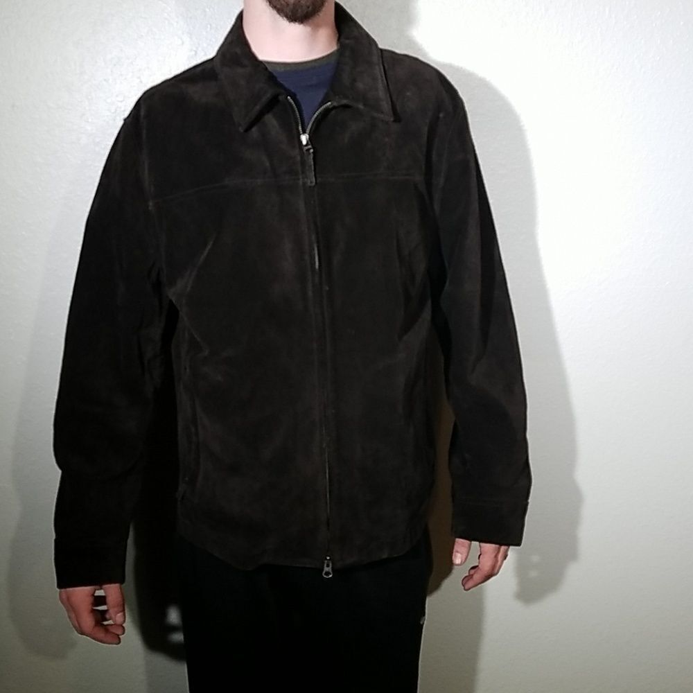 Banana Republic Men's Black Suede Leather Jacket L